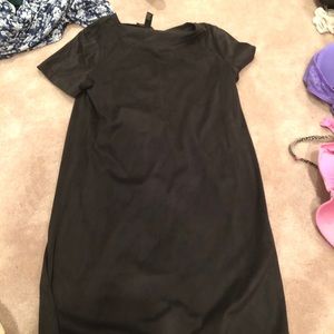 Forever 21 black suede T-shirt dress